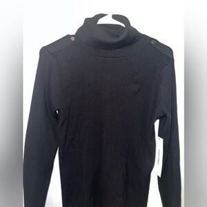 calvin klein black turtleneck long sleeve sweater top NWT
